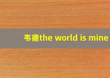 韦德the world is mine